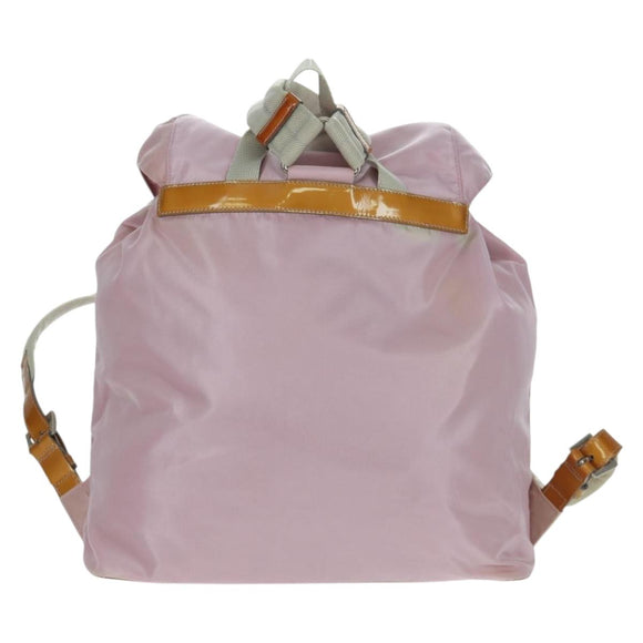 PRADA Backpack Nylon Pink Silver Auth 161509