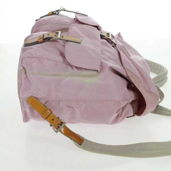 PRADA Backpack Nylon Pink Silver Auth 161509