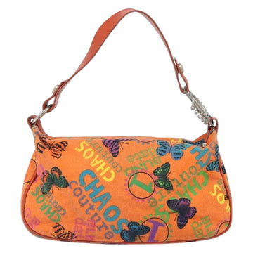 VERSACE Shoulder Bag Canvas Orange Silver Auth 161511V - 0