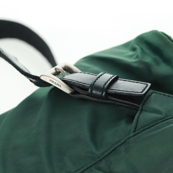 PRADA Backpack Nylon Green Silver Auth 161515