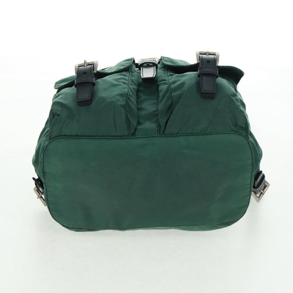 PRADA Backpack Nylon Green Silver Auth 161515