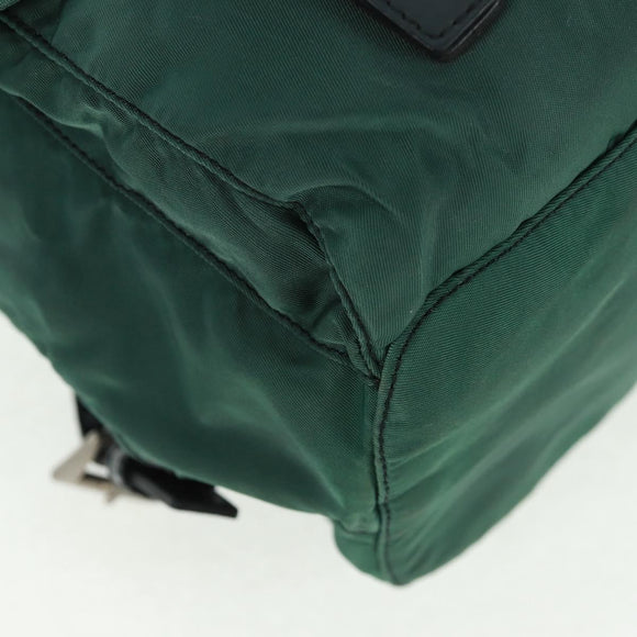 PRADA Backpack Nylon Green Silver Auth 161515
