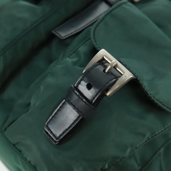 PRADA Backpack Nylon Green Silver Auth 161515