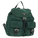 PRADA Backpack Nylon Green Silver Auth 161515-1