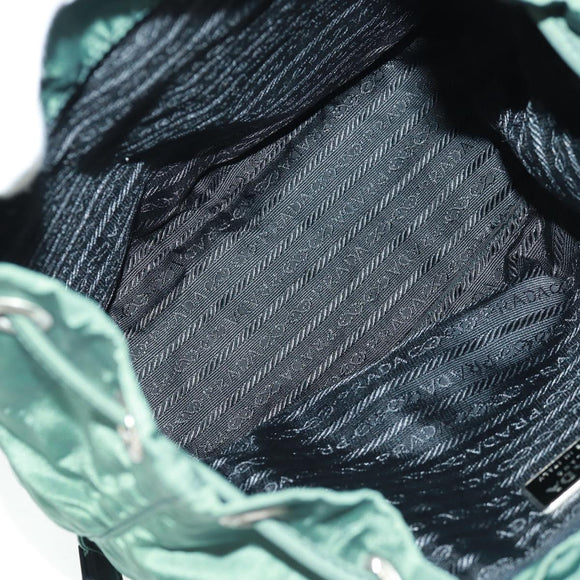 PRADA Backpack Nylon Green Silver Auth 161515