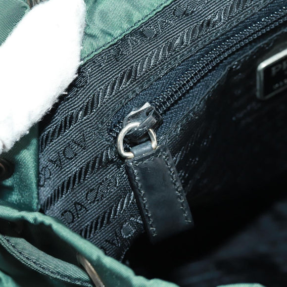 PRADA Backpack Nylon Green Silver Auth 161515