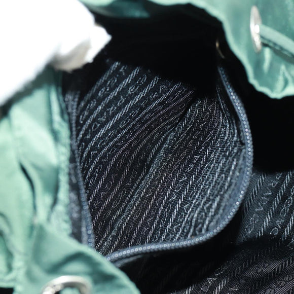 PRADA Backpack Nylon Green Silver Auth 161515