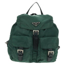 PRADA Backpack Nylon Green Silver Auth 161515-13