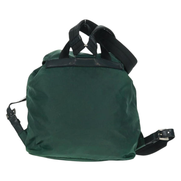 PRADA Backpack Nylon Green Silver Auth 161515