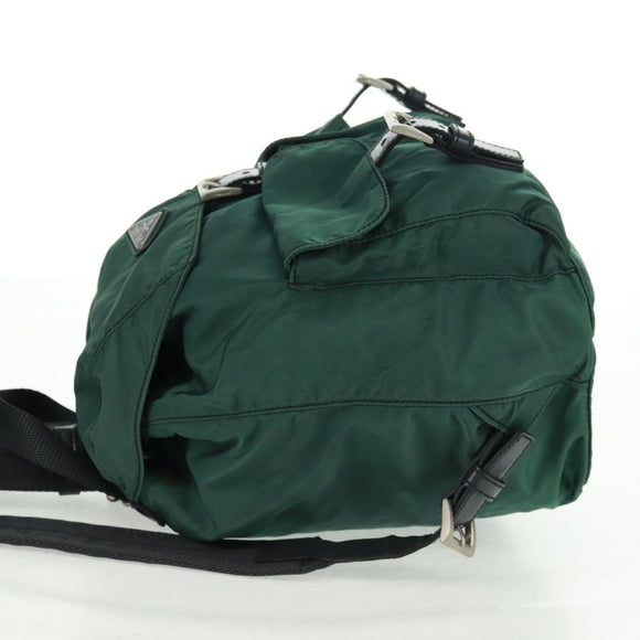 PRADA Backpack Nylon Green Silver Auth 161515