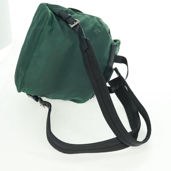 PRADA Backpack Nylon Green Silver Auth 161515