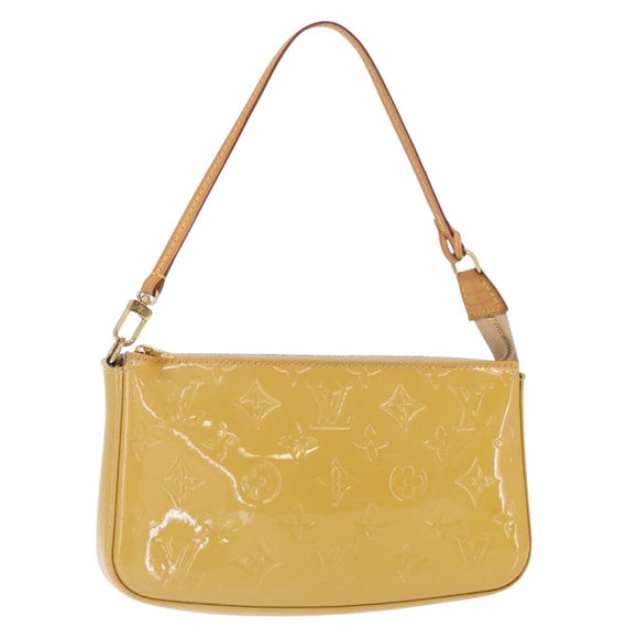 LOUIS VUITTON Vernis Pochette Accessoires Accessoiretasche Citrin LV Auth 161520