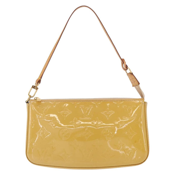 LOUIS VUITTON Vernis Pochette Accessoires Accessory Pouch Citrin LV Auth 161520