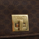 CELINE Macadam Canvas Shoulder Bag PVC Leather Brown Gold Auth 161521-18