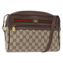 GUCCI GG Supreme Web Sherry Line Shoulder Bag PVC Beige 001 113 6472 Auth 161523-1