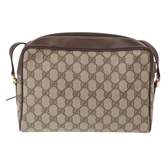 GUCCI GG Supreme Web Sherry Line Shoulder Bag PVC Beige 001 113 6472 Auth 161523