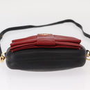 PRADA Shoulder Bag Leather Black Gold Auth 161530V-6