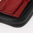 PRADA Shoulder Bag Leather Black Gold Auth 161530V-15