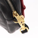 PRADA Shoulder Bag Leather Black Gold Auth 161530V-9