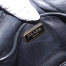 PRADA Shoulder Bag Leather Black Gold Auth 161530V-20