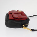 PRADA Shoulder Bag Leather Black Gold Auth 161530V-3