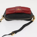 PRADA Shoulder Bag Leather Black Gold Auth 161530V-7