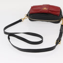 PRADA Shoulder Bag Leather Black Gold Auth 161530V-8
