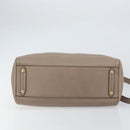 Salvatore Ferragamo Gancini Hand Bag Leather 2way Beige Gold Auth 161535-5