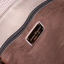 Salvatore Ferragamo Gancini Hand Bag Leather 2way Beige Gold Auth 161535-21