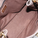Salvatore Ferragamo Gancini Hand Bag Leather 2way Beige Gold Auth 161535-11