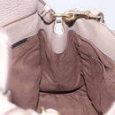Salvatore Ferragamo Gancini Hand Bag Leather 2way Beige Gold Auth 161535-22