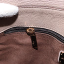 Salvatore Ferragamo Gancini Hand Bag Leather 2way Beige Gold Auth 161535-24
