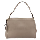 Salvatore Ferragamo Gancini Hand Bag Leather 2way Beige Gold Auth 161535-2