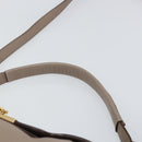 Salvatore Ferragamo Gancini Hand Bag Leather 2way Beige Gold Auth 161535-8