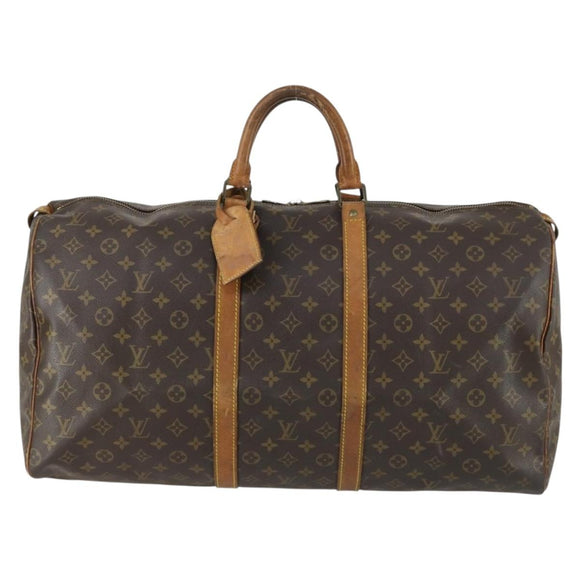 LOUIS VUITTON Monogram Keepall 55 Boston Bag M41424 LV Auth 161540