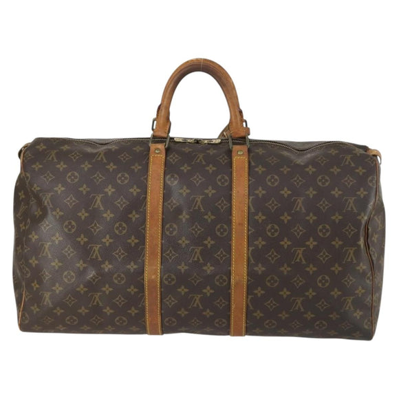 LOUIS VUITTON Monogram Keepall 55 Boston Bag M41424 LV Auth 161540