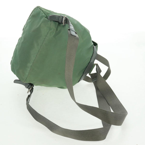 PRADA Backpack Nylon Silver Light green Auth 161541