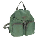 PRADA Backpack Nylon Silver Light green Auth 161541-1