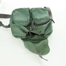 PRADA Backpack Nylon Silver Light green Auth 161541-24