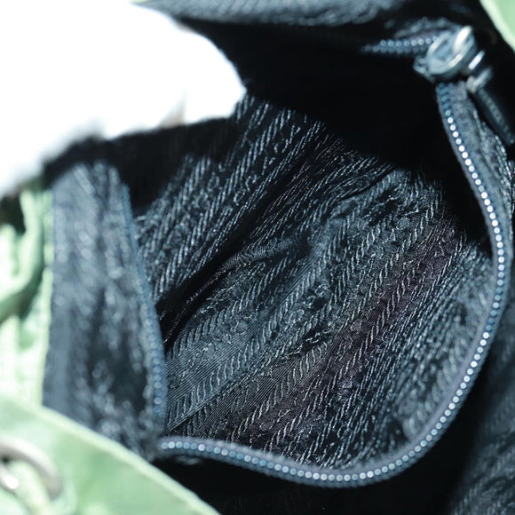 PRADA Backpack Nylon Silver Light green Auth 161541