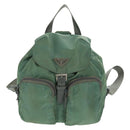 PRADA Backpack Nylon Silver Light green Auth 161541-13