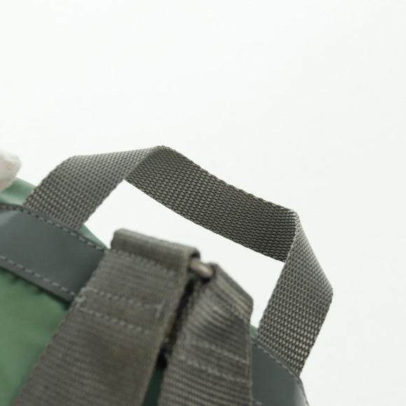 PRADA Backpack Nylon Silver Light green Auth 161541