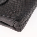 BALLY Chain Shoulder Bag Leather Black Gold Auth 161547-10