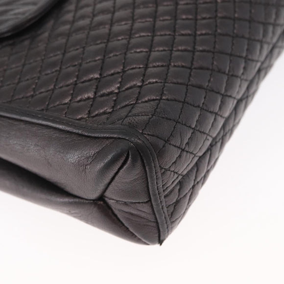 BALLY Chain Shoulder Bag Leather Black Gold Auth 161547