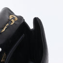 BALLY Chain Shoulder Bag Leather Black Gold Auth 161547-18