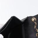 BALLY Chain Shoulder Bag Leather Black Gold Auth 161547-19