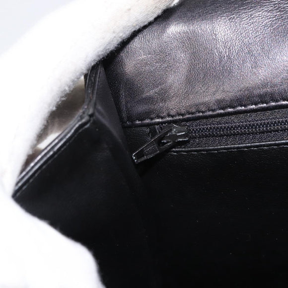 BALLY Chain Shoulder Bag Leather Black Gold Auth 161547