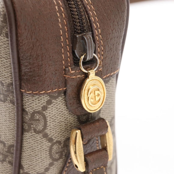 GUCCI GG Supreme Web Sherry Line Shoulder Bag PVC Beige 56 02 087 Auth 161551