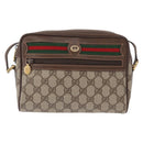 GUCCI GG Supreme Web Sherry Line Shoulder Bag PVC Beige 56 02 087 Auth 161551-13