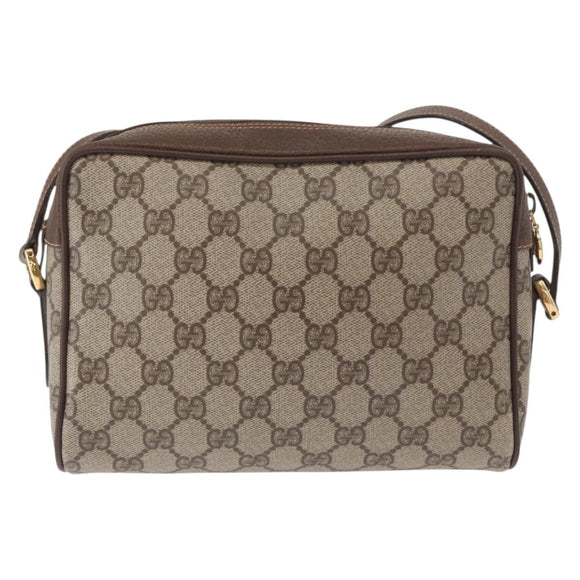 GUCCI GG Supreme Web Sherry Line Shoulder Bag PVC Beige 56 02 087 Auth 161551